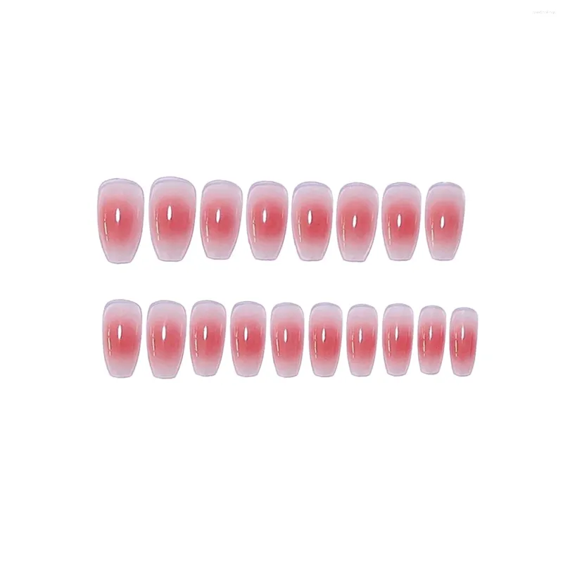 Накладные ногти, 24 шт., румяна средней длины, ультрагибкие, многоразовые, долговечные, накладные для женщин и девочек, ногти