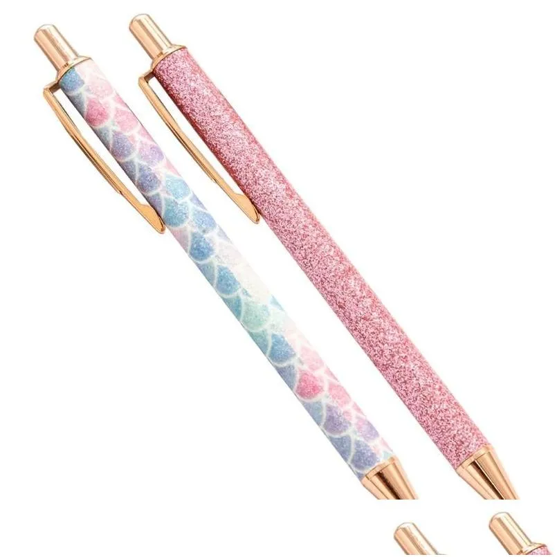 Stylos à bille en gros 594F 2 Kit mignon Glitter Pin Pen Ing Tool Precision Aiguille Air Release Vinyle Rétractable Teinte Réutilisable Goutte Dh0Tz