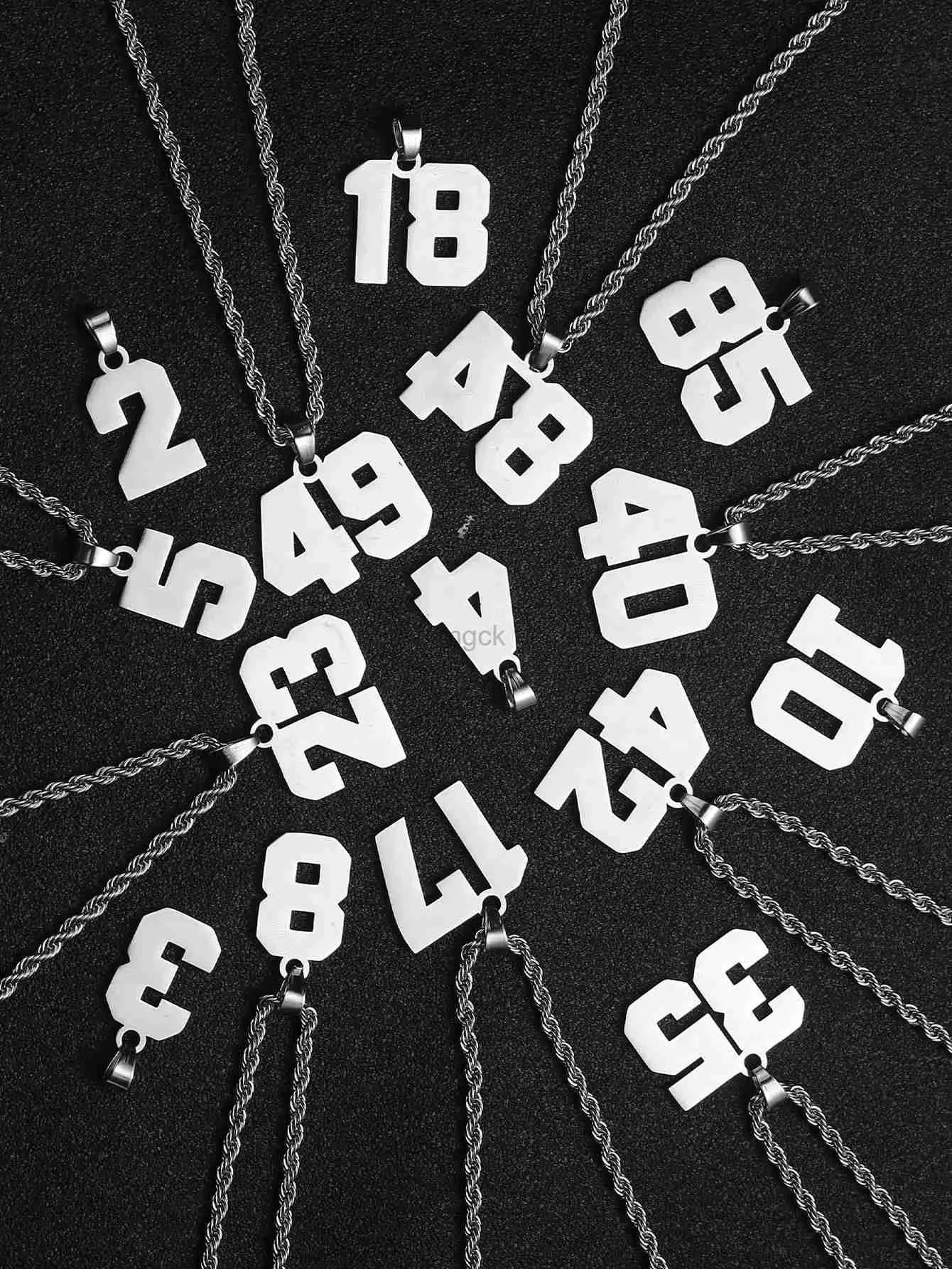 Anhänger Halsketten 1 Stücke Edelstahl Zahlen Halskette Für Frauen Vintage Digitale Benutzerdefinierte DIY Anhänger Halsketten Mode Ästhetischen Schmuck 240330