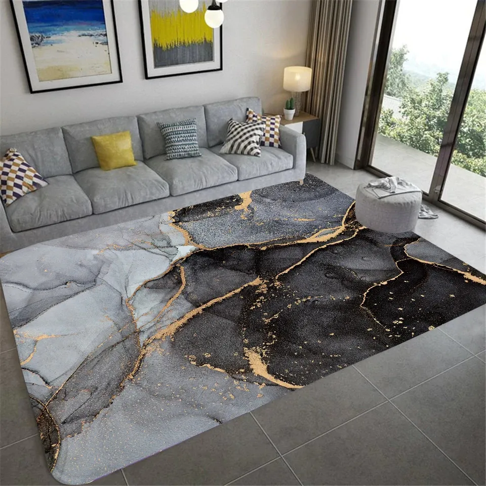 Light luxury marble pattern carpet living room bedroom floor pads bathroom balcony restaurant entrance door pad rug 240401