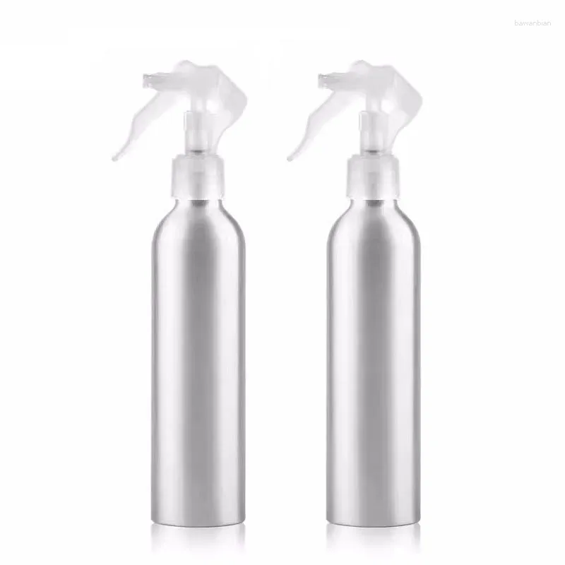 Lagringsflaskor 10 st 250 ml tom bärbar aluminium trigger spray flask makeup fukt vidomizer potten fin dim sprut frisörsverktyg