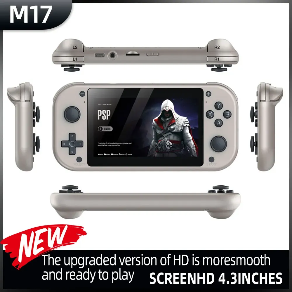 Spelare Coopreme M17 Retro Handheld Video Game Console Open Source Linux System 4,3 tum IPS SCREABLE POCKT VIDEO SPELARE 64 GB