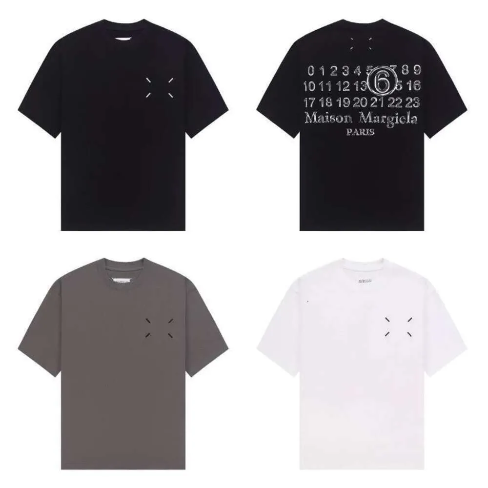 Etichetta di moda americana MM6 stampata con alfabeto per uomo e donna, T-shirt a maniche corte in cotone estivo, tendenza