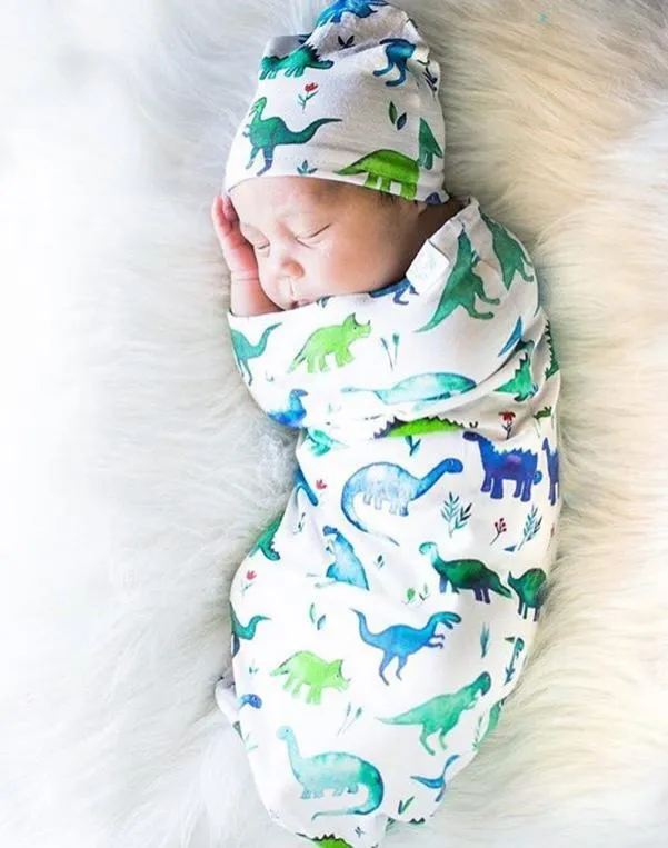 9 Style Infant Baby INS Swaddle Neonati maschi Ragazze Orso Coperta Cappello Neonato Morbido cotone Sacco a pelo 2 pezzi Set Sacchi a pelo B0019255382