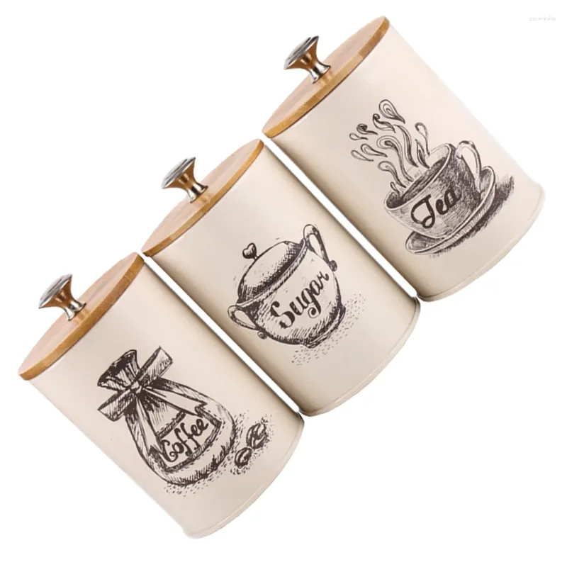 Bouteilles de rangement 3 pcs de cuisine pots