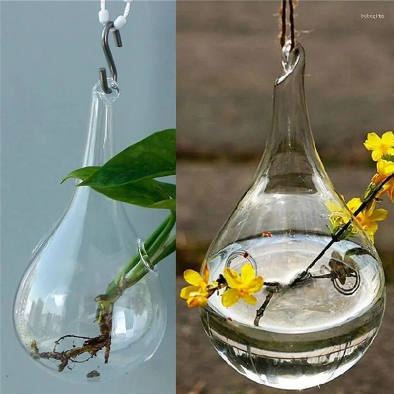 Vases Glass Hanging Vase Flower Planter Container Pot Wedding Decor Tea Light Holder