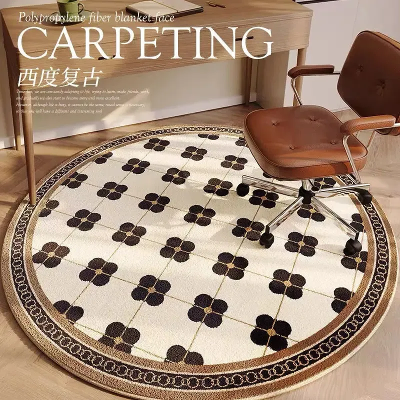 French Rugs for Bedroom Retro Living Room Decoration Large Area Round Carpet Lounge Rug Children Nonslip Fluffy Soft Mat 240401