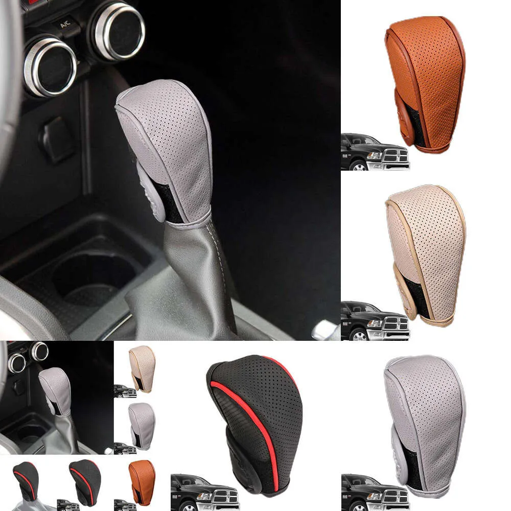 2024 Gear Universal PU Leather Automatic Cover Anti-Slip Car Shifter Stick Protector Decoration Shift Knob