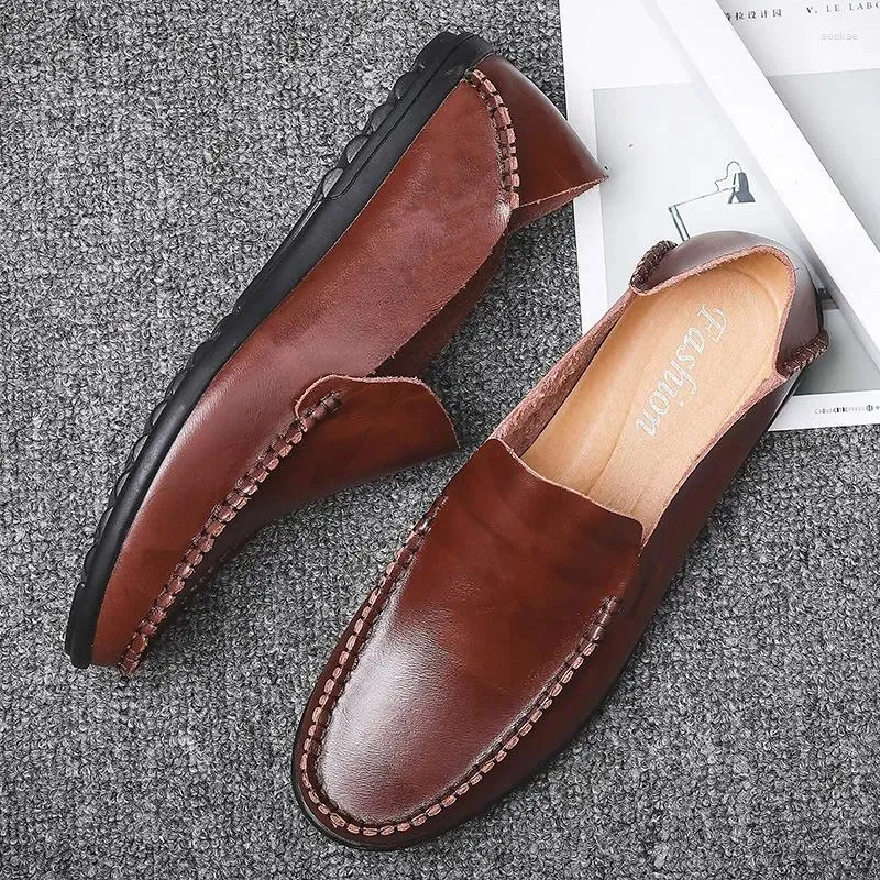 Casual Schuhe Yomior 2024 Frühling Sommer Männer Wohnungen Atmungsaktive Loafer Business Weiche Leder Driving Mokassins