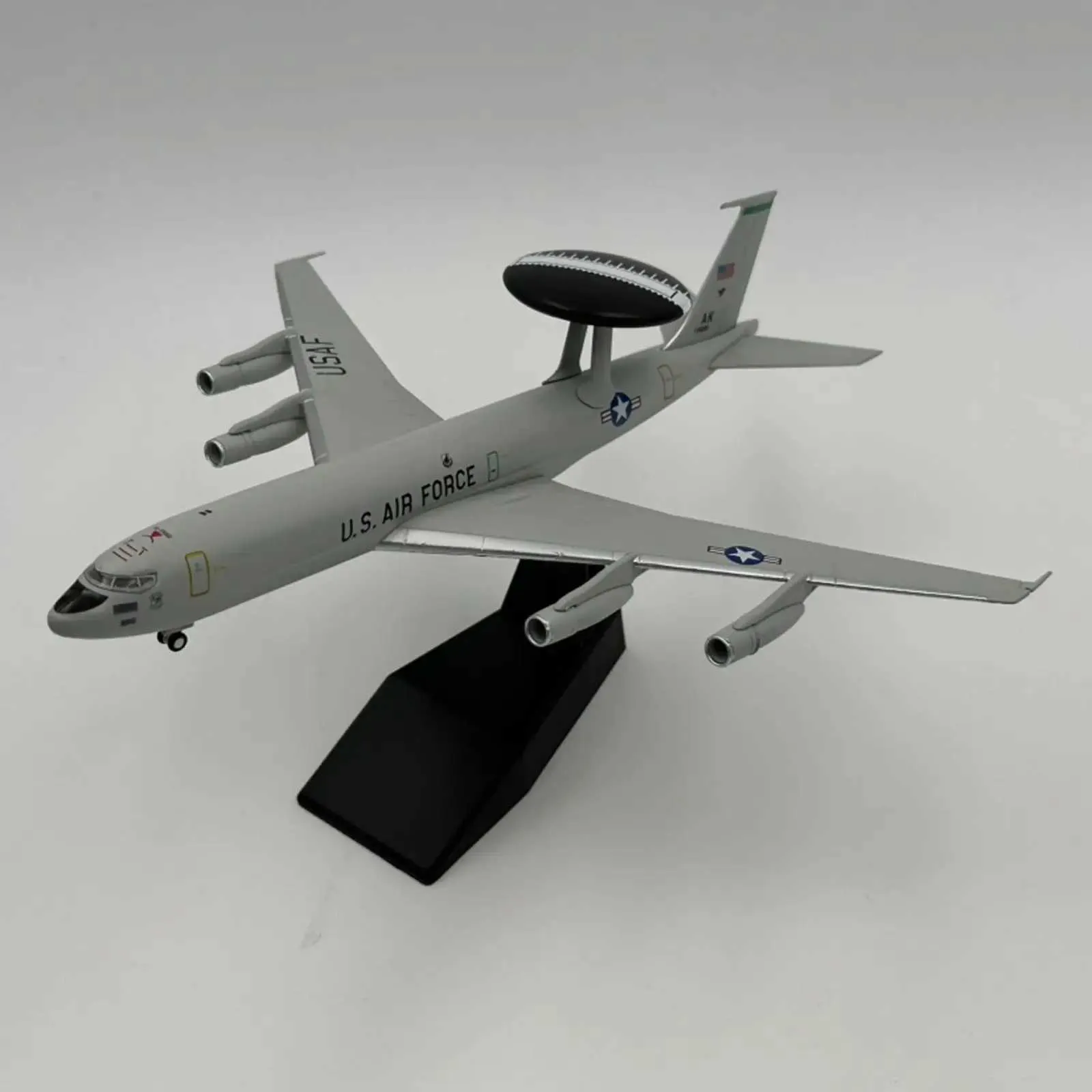 Diecast Model High Detailed 1/200 Scale USA E-3 Airplane Fighter Ornament for Bedroom, TV Cabinet Bookshelf Office Cafes