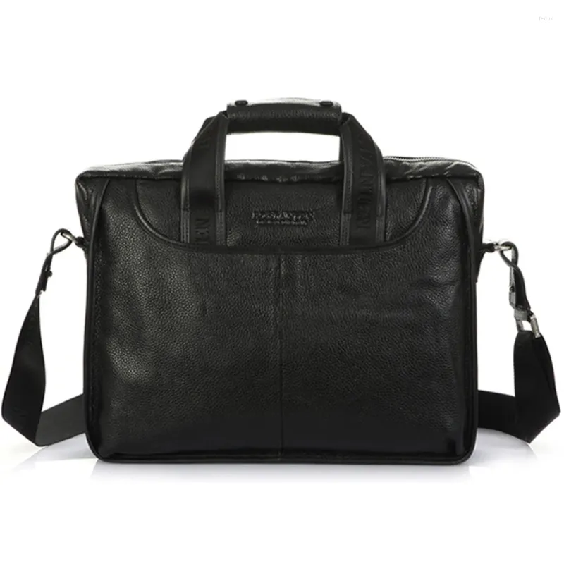 Кошельки Модный мужской портфель из натуральной кожи Большая деловая сумка для ноутбука Чехол через плечо Черный Коричневый