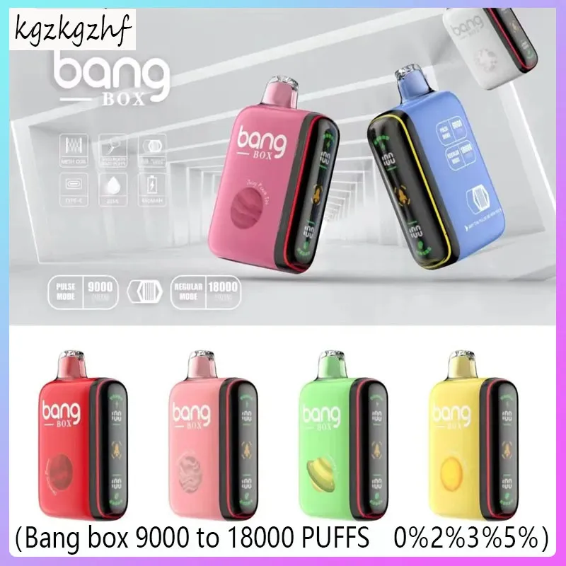 Authentic Original Bang Box 9000 Puff-18000 puff Set Large Vaporizer Disposable Vapes e-cigarette net 28ml coil lamp rechargeable battery Vapes