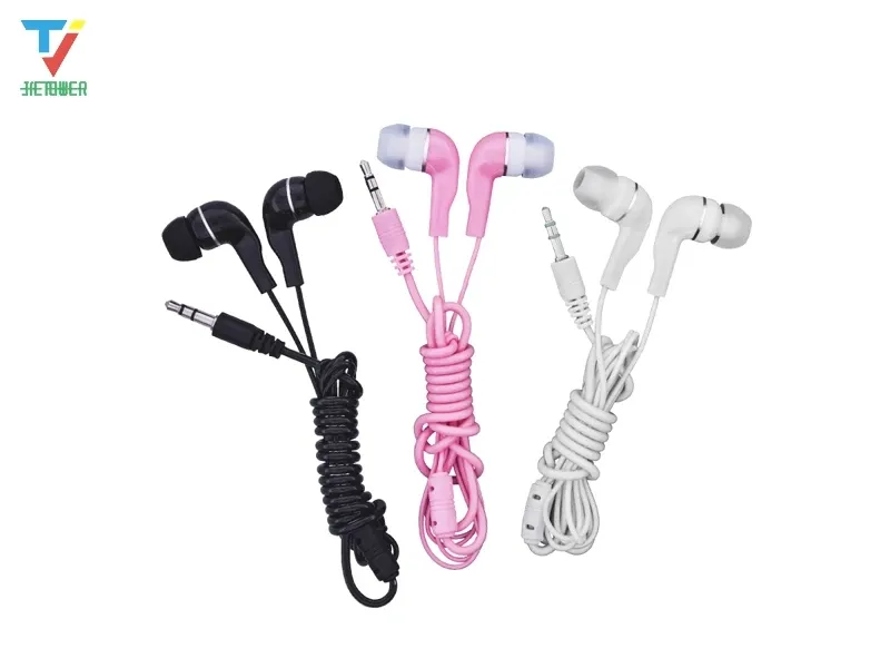 Auricolari 50 pz/lotto All'ingrosso A Buon Mercato 3.5mm Stereo Morbido Trasparente InEar Auricolare Auricolare Comodo Indossare Sport Auricolare per HTC MP3