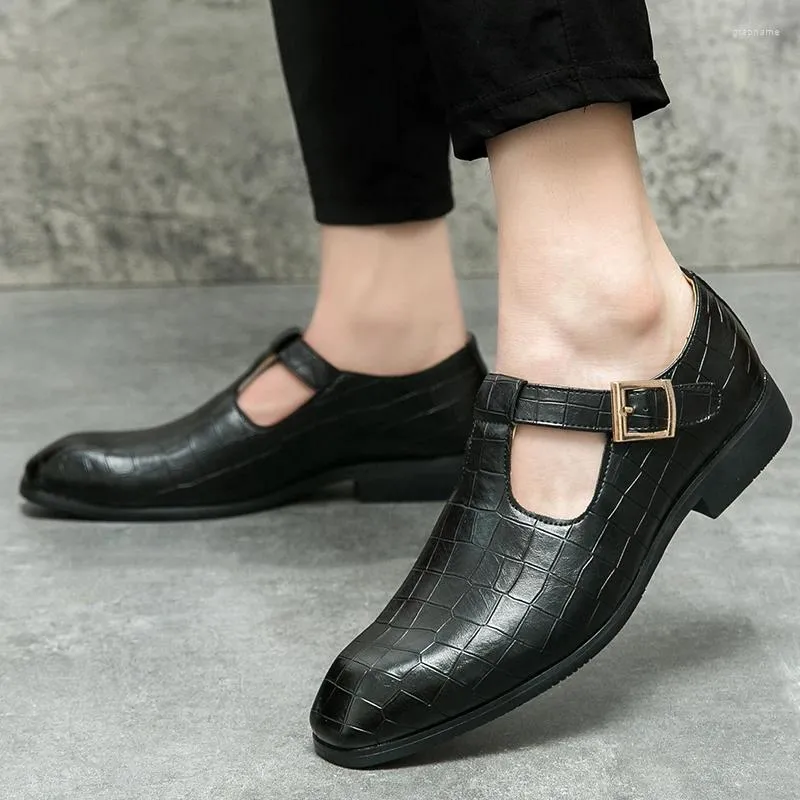 Baotou – sandales en cuir respirantes et pointues pour hommes, chaussures décontractées, tendances de la mode, Style Business, soirée, soirée formelle