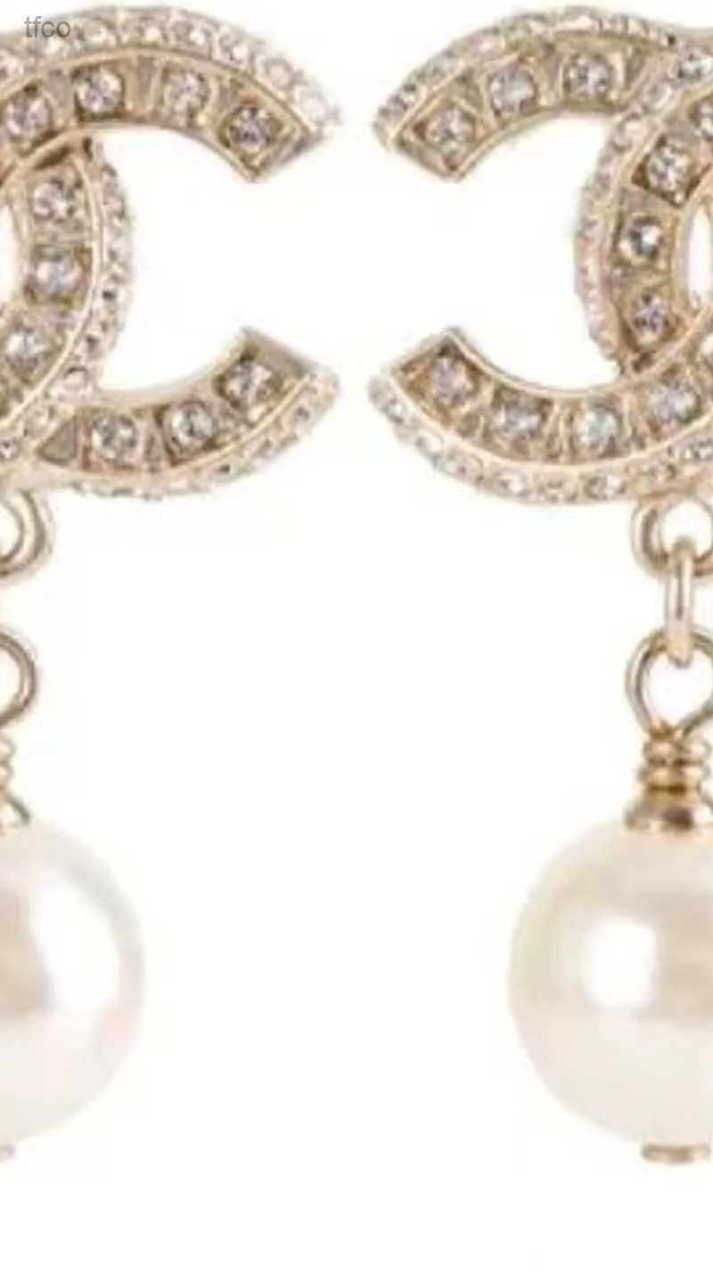 2025 Designer Channel Stud Earrings Pearl Diamond Drop Gold Earrings For Woman Fashion Brand Not Fade Silver Wedding Earings