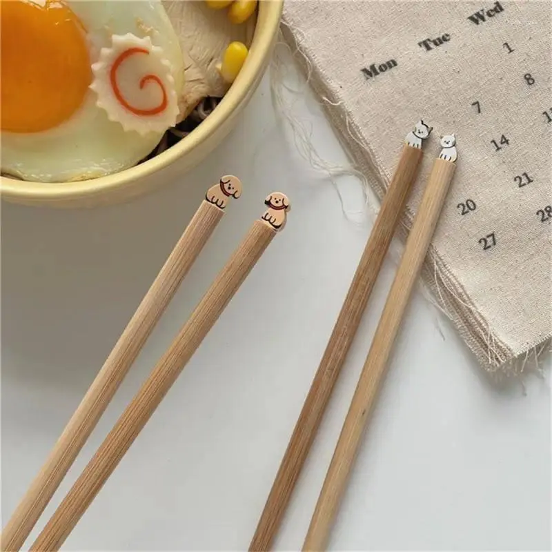 Chopsticks Bamboo 2024 TABLEWARE 24,9 cm mooie en houten cartoon creatief praktisch