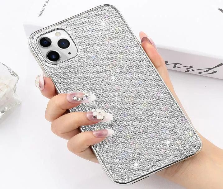 Coque rigide PC Glitter Bling strass pour Iphone 11 12 Pro Max X Xr Xs Coque en cristal pour Iphone 8 7 Plus 6 6s SE2 2020 12 Mini Cove2542408