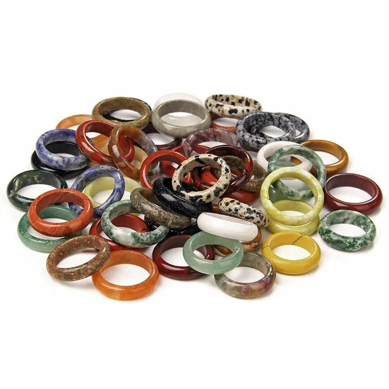 Band Rings Pierre Naturelle Bagues En Agate Taille Us 7-10 Mixte Drop Delivery Otsnt