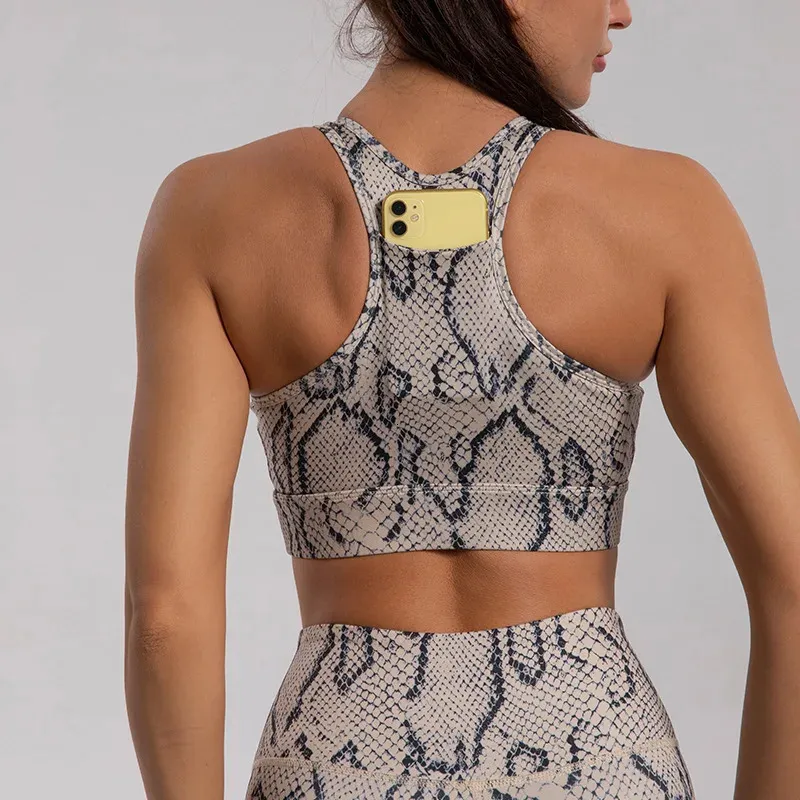Débardeur De Sport Sans Manches Pour Femme - Motif Serpent Et Fermeture éclair Complète - Pour Yoga, Fitness, Running
