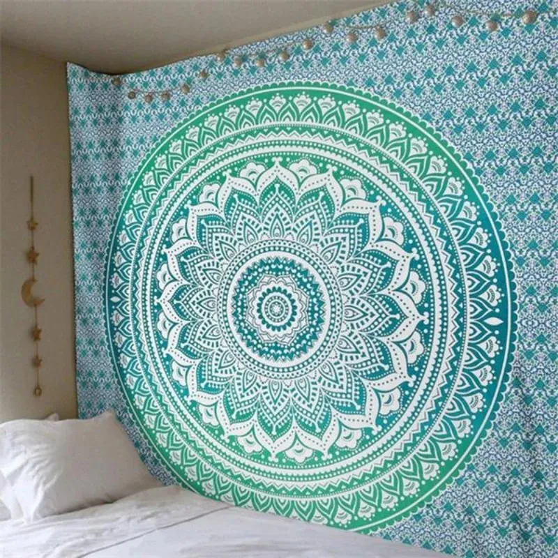 Grande mandala indiano muro di arazzo indiano sospeso la spiaggia bohémien poliestere sottile tappetino a scialle di yoga 200x150 cm coperta2.il tappetino da spiaggia indiano