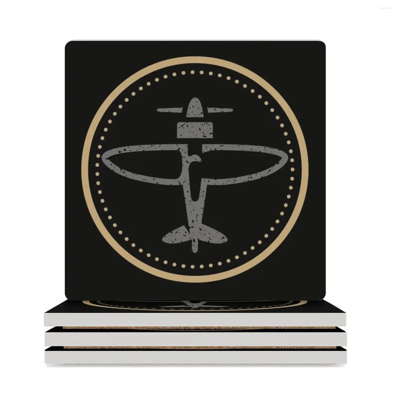 Настольные коврики Timeless Aviation Logo Керамические подставки (квадратные) для кофейных чашек Набор ковриков для кружек с милыми чашками