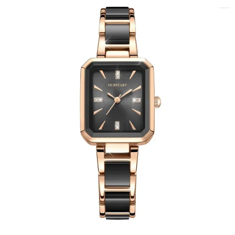 Relógios de pulso senhoras relógio elegante design impermeável strass quartzo com liga de decoração para negócios