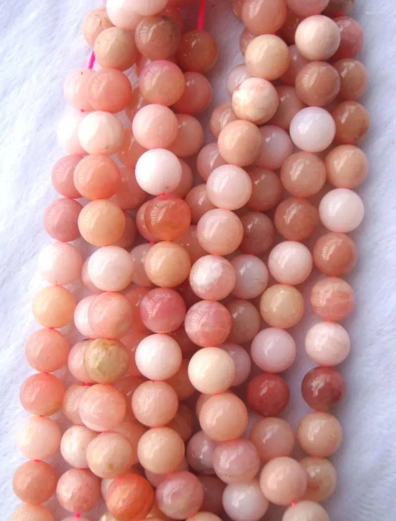 Piedras preciosas sueltas, ópalo peruano Natural, forma redonda, cuentas de 10mm para fabricación de joyería, pulsera, collar, pendientes