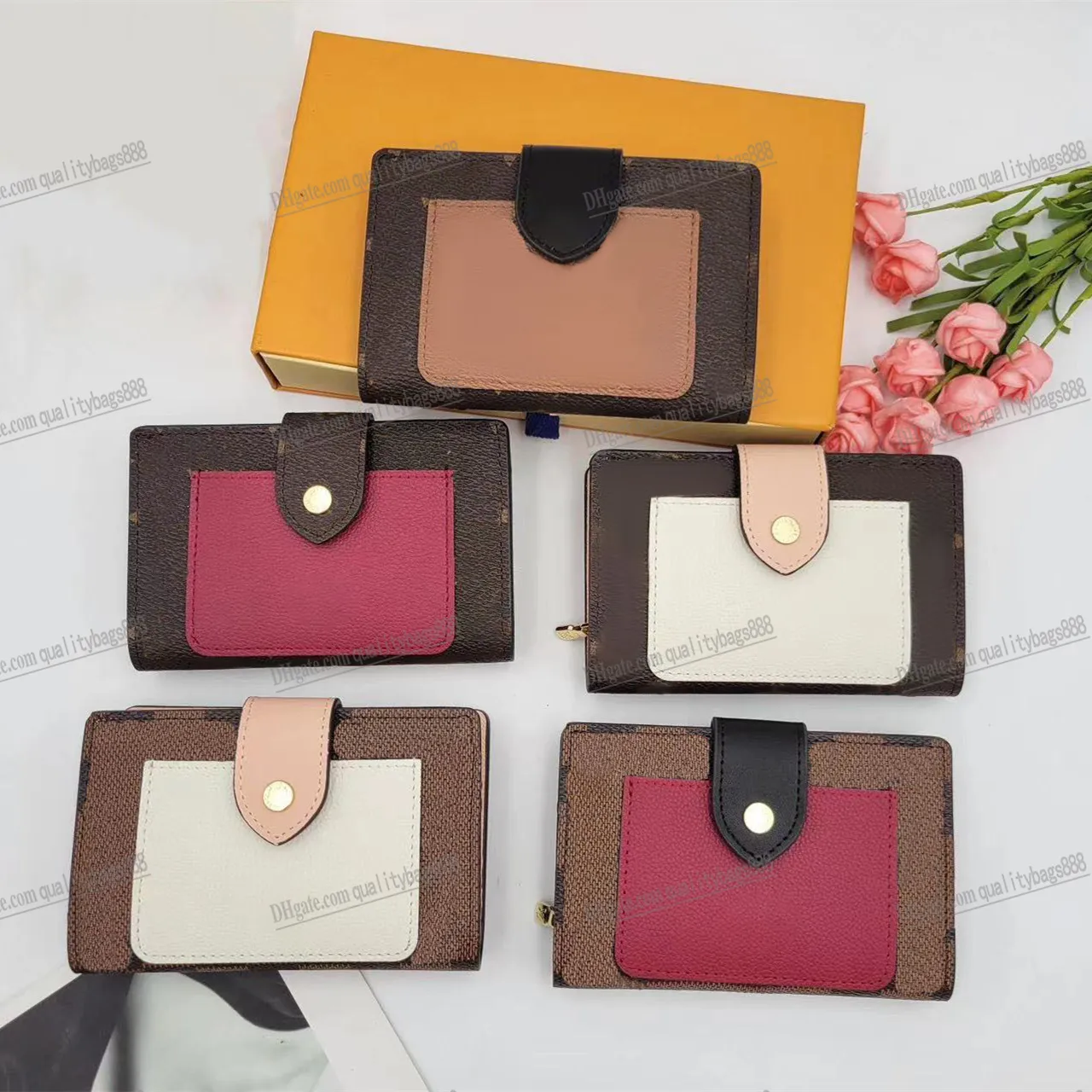 ✓ DHgate 추천 여성용 고급 지갑 세련된 정품 가죽 작은 지갑, 여성 가죽 코인 지갑, 숙녀 패션 지갑, 우아한 카드 홀더 키  파우치 매일 사용하기위한 경량 바로 구매
