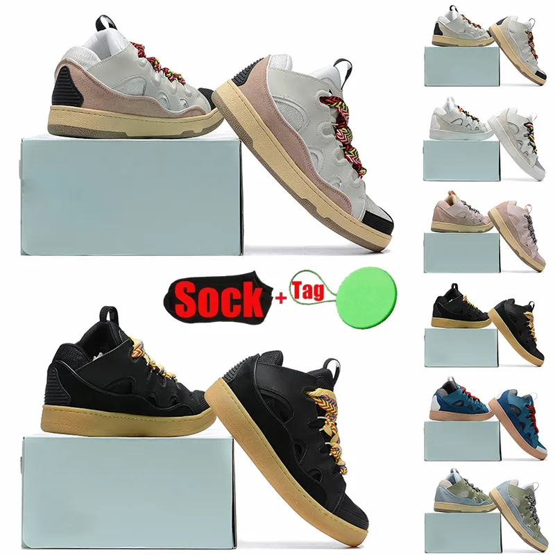 Designer Lanvine schoenen voor heren Dames Platform Leer Casual Walking Running Sneakers Mode Man Trainers