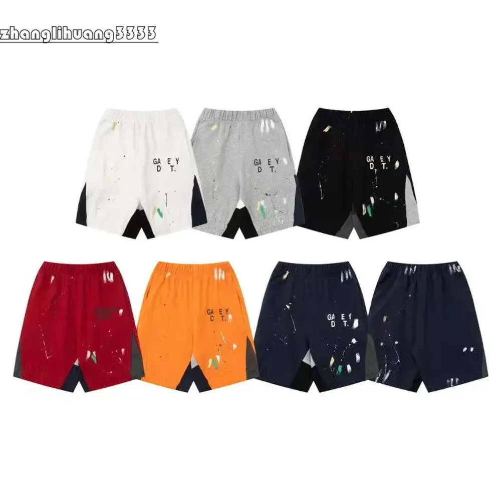 2024 Plus-size GALL Casual Splash-ink Shorts Men's European and American High Street Sports Running Trend Loose Fifth Pants Couples-xl