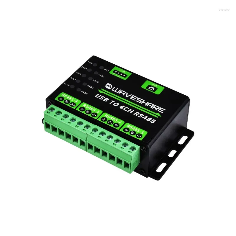 Convertisseur USB industriel vers 4Ch RS485, systèmes de Circuits de Protection multiples, supporte un boîtier en alliage d'aluminium