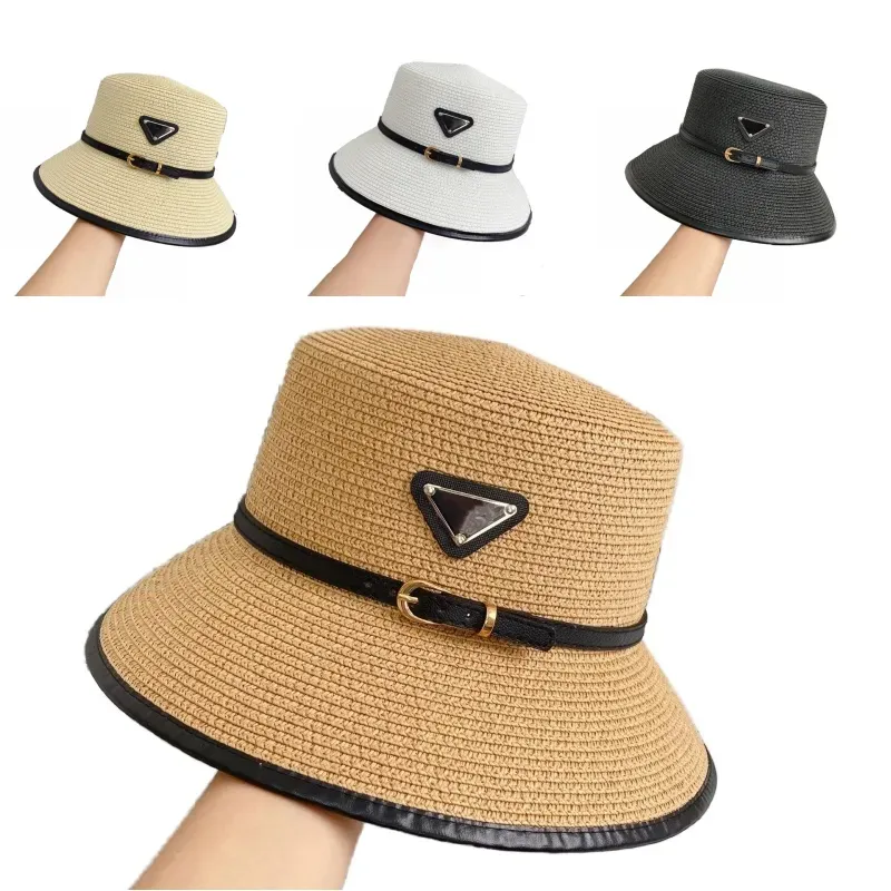 Femmes Designer Lettres Chapeau De Paille Gentleman Cap Top Chapeau De Soleil Mode Chapeau Tricoté Casquette Pour Hommes Femme Large Bord Chapeaux Chapeaux De Seau D'été