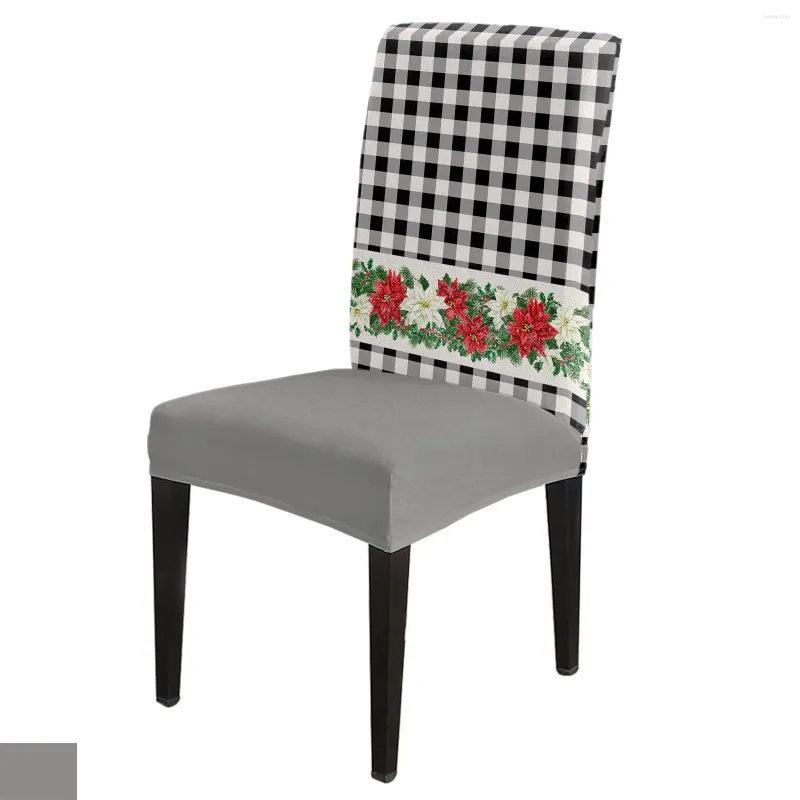 Chaise Couvre Noël Poinsettia Baies Couverture Stretch Élastique Salle À Manger Housse Spandex Cas Pour Bureau