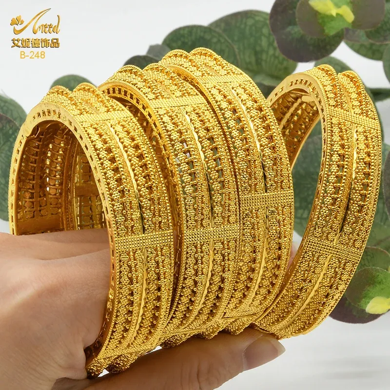 Bangles ANIID African Jewelry Bangles Bracelet Hawaiian Arabic Indian Luxury Dubai Bangles Nigerian Bridal Wedding Party Gifts Wholesale