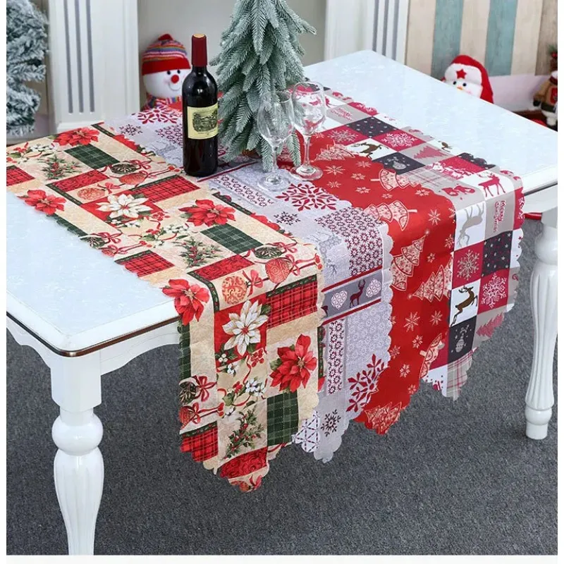 Nouveaux ornements de noël créatifs, Table Calico, nappe décorative de bureau, ornement de noël, cadeau du nouvel an 2021