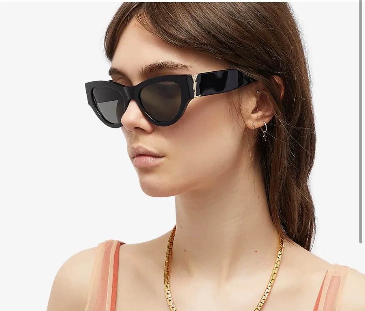 YLS SLM94サングラス高品質のデザイナーメガネ2024猫の目の小さなフレーム夏の日焼け止め女性のサングラス