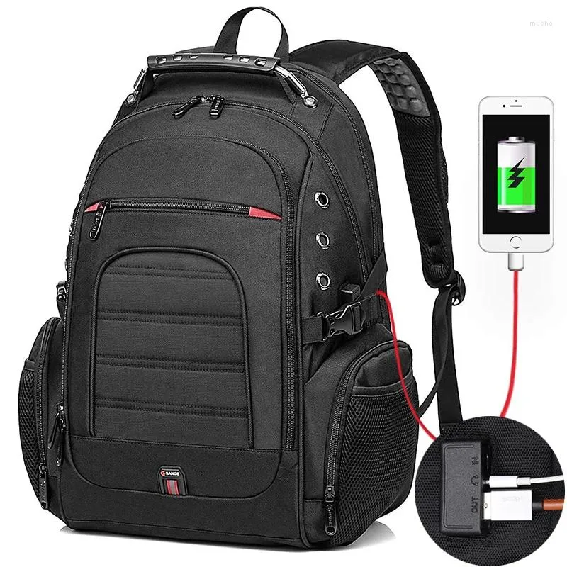 Zaino 2024 Porta di ricarica USB multifunzionale per laptop da 15,6 pollici Borsa da viaggio per scuola esterna impermeabile da 40 litri