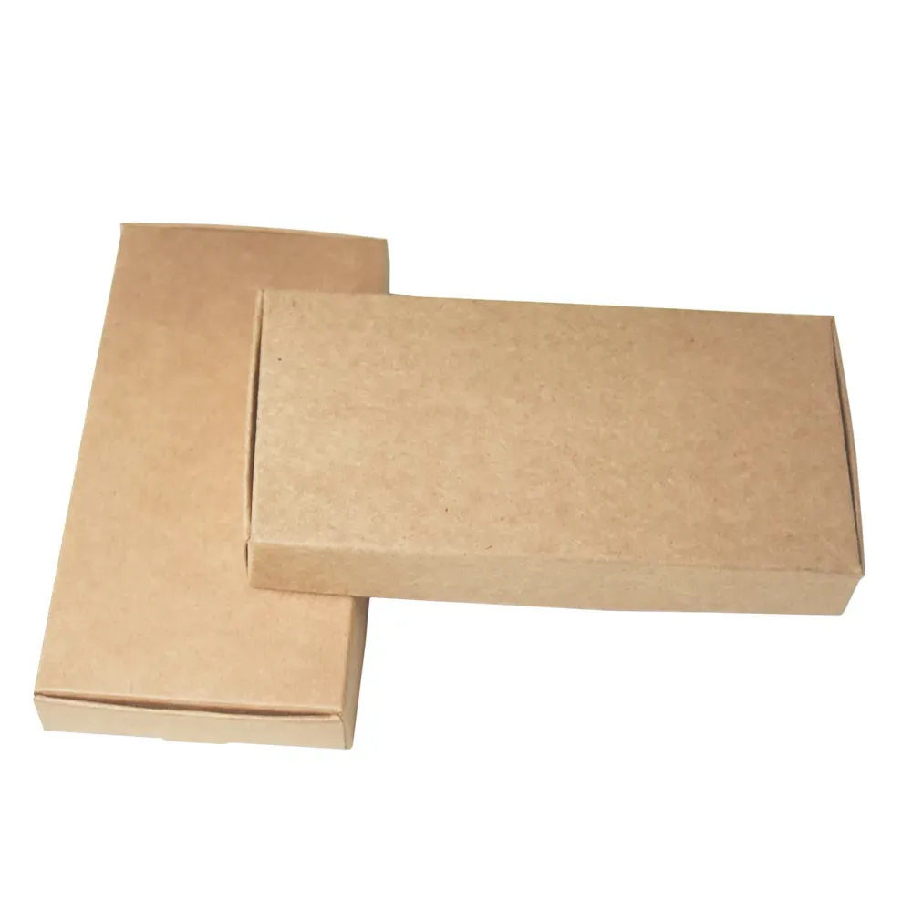 13.3*6.8*1.8cm Brown Craft Paper Gift Box Wishes Card Business Cards Package Paper Boxes Candy Jewelry Food Paperboard Box 