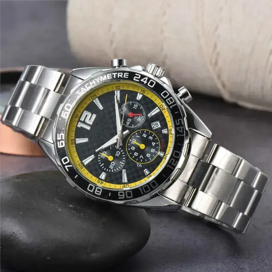 AAAAAA Hot TOG Formula1 designer Luxury high quality Men's Tag Watch Quartz Movement Full Function Three-eye Dial Chronograph Classic Men Watches 5231