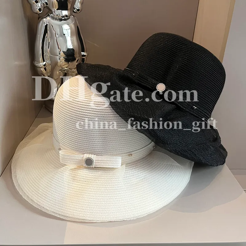Dames zomerhoed luxe emmer hoed wijd rand hoed feest top hoed zomer zonbescherming hoed organza patchwork hoed reishoed