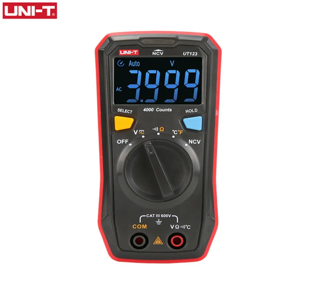 Mini Digital Multimeter Temperature Tester UNIT Auto Range UT123 Data AC DC Voltmeter Pocket Voltage Ampere Ohm Meter8262920