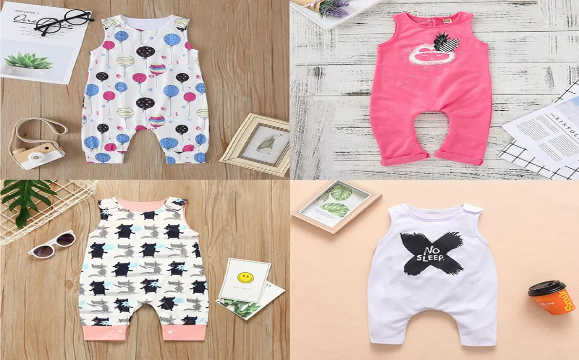 Baby Rompers 80 Designs Cactus Forest Dinosaur Unicorn Alpaca 4th July Stars Boy Girls Newborn Infant Kids Summer Clothes Jumpsui8792011