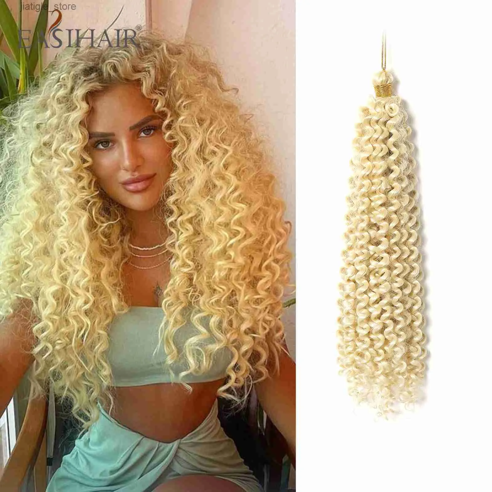 Perruques synthétiques easihair Synthétique Crochet Hair Wigs avec des extrémités bouclées papillon locs crochet déesse tresse blonde dreadlocks femmes cheveux y240401