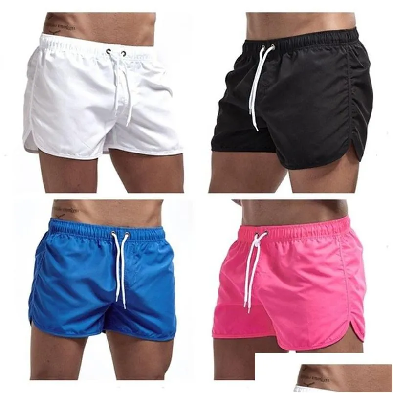 Heren Shorts Thuis Strand Sport Glad Slanke Driekwartbroek Casual Fitness Bodybuilding Joggen Heren Droplevering Kleding Kleding Dhk1S