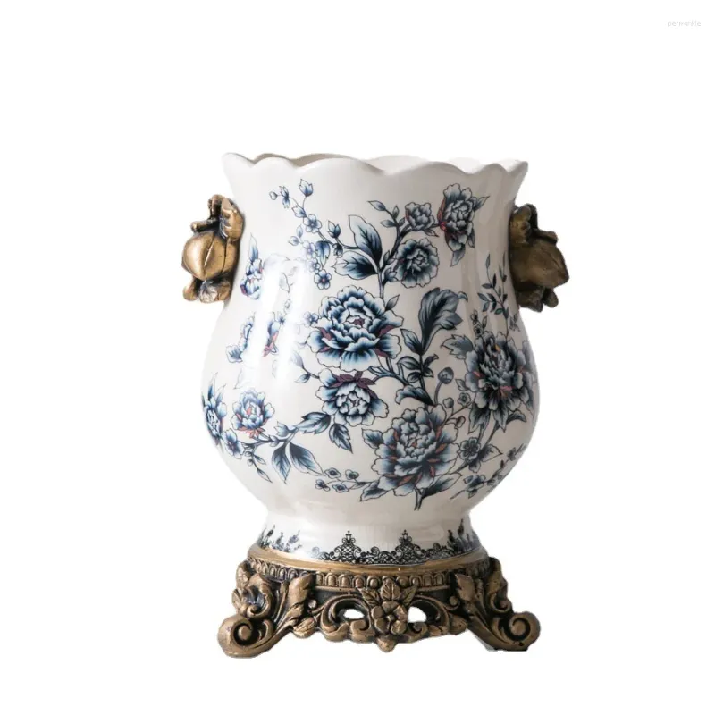 Vases Selling Chinese Style Blue & White Cracked Ice Pattern Ceramic Vase Creative Home Decoration European