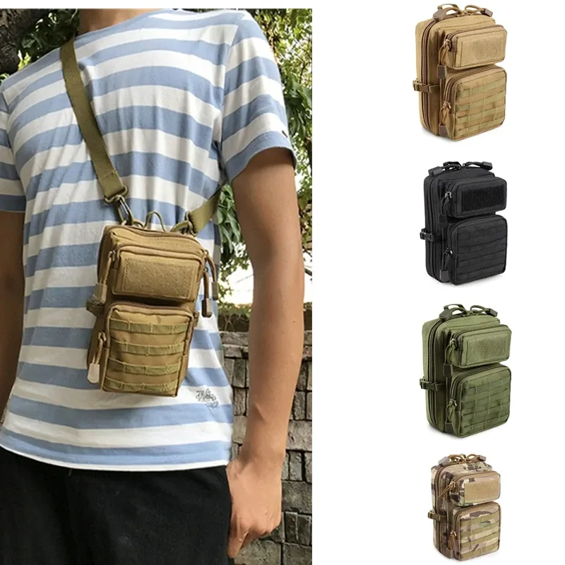 Väskor utomhus taktisk påse multifunktion militär sling sport rese bröstväska för män kvinnor crossbody väskor vandring camping utrustning