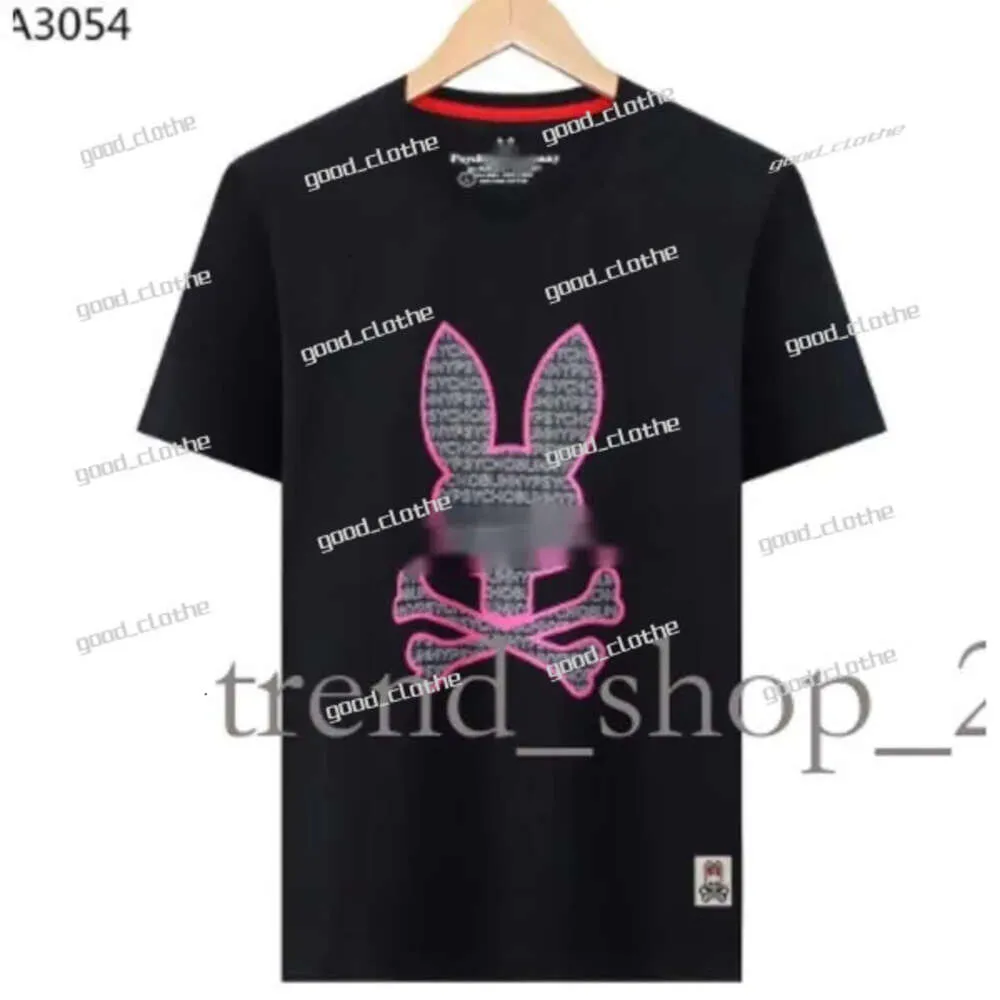 Physcho Bunny Coniglio Polo T Shirt Designer T-shirt da uomo Trendy Fashion USA High Street Manica corta Magliette Abbigliamento Streetwear Coniglietto psicologico Psyco Bunny 143