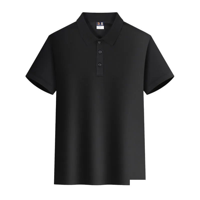 Мужские поло S Летние рубашки Высококачественный индивидуальный логотип Сплошной цвет Топ с короткими рукавами и лацканами Профессиональный командный дизайн Гольф-принт для мужчин Drop De Dhcw9