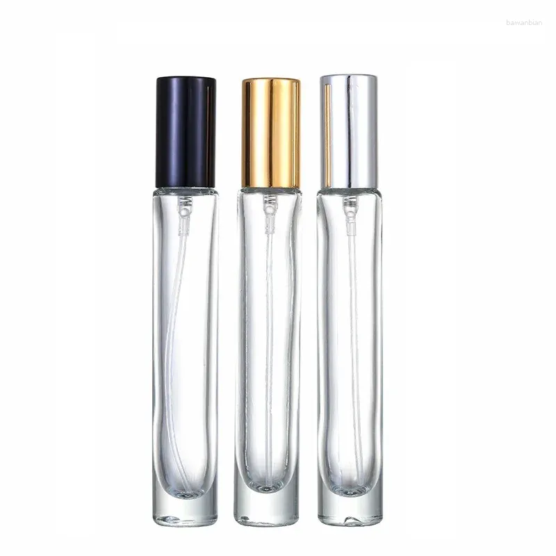 Frascos de armazenamento 20pcs frasco de perfume redondo 10ml cosmético recarregável atomizador portátil vazio vidro transparente fragrância spray névoa