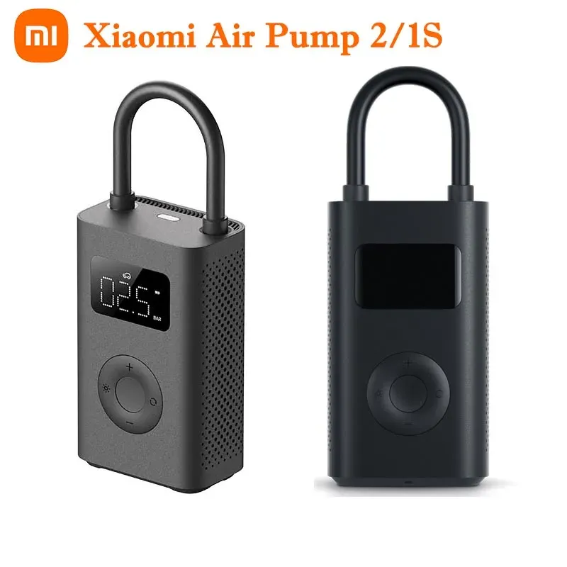 Controllo Xiaomi Mijia Air Pump 1S / Pump 2 Gonfiatore elettrico portatile con rilevamento della pressione dei pneumatici digitale per bici Moto Auto Calcio